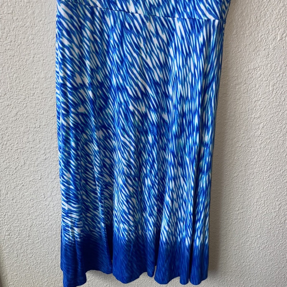 ATHLETA Starfish Reef Print Dress Sleeveless Blue Size XS Stretch Beach Cruise - Picture 3 of 7